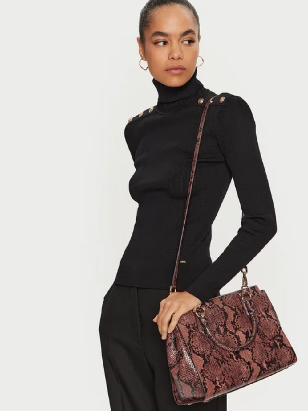 Michael Kors Marilyn Medium Snake Embossed Leather Satchel